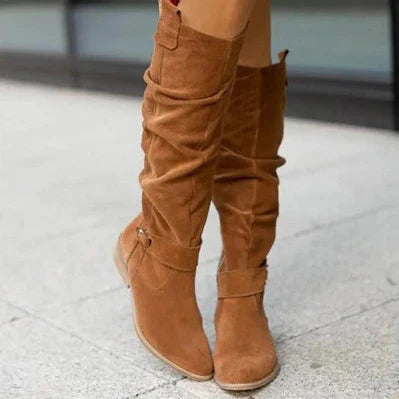 Bottes Suédées à Talon Plat